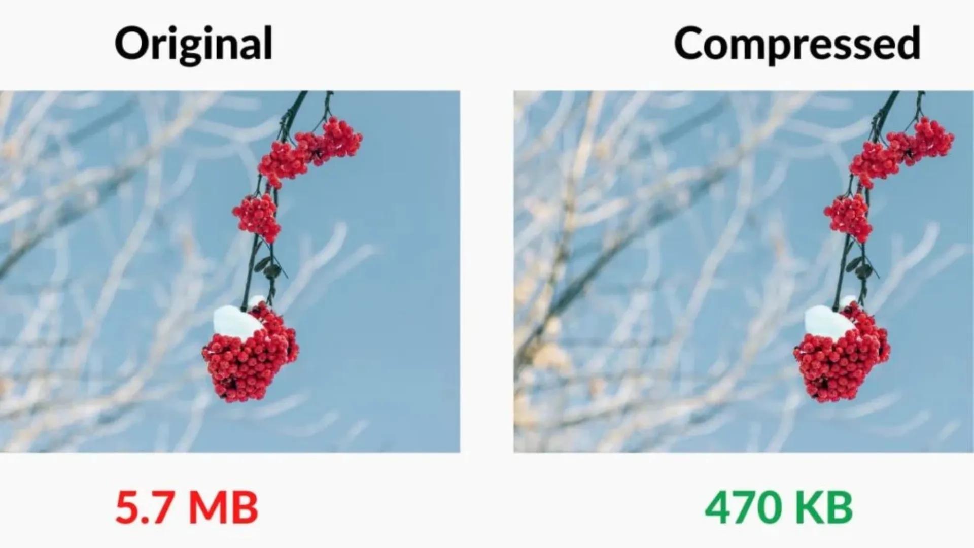 图片压缩前后对比示意图